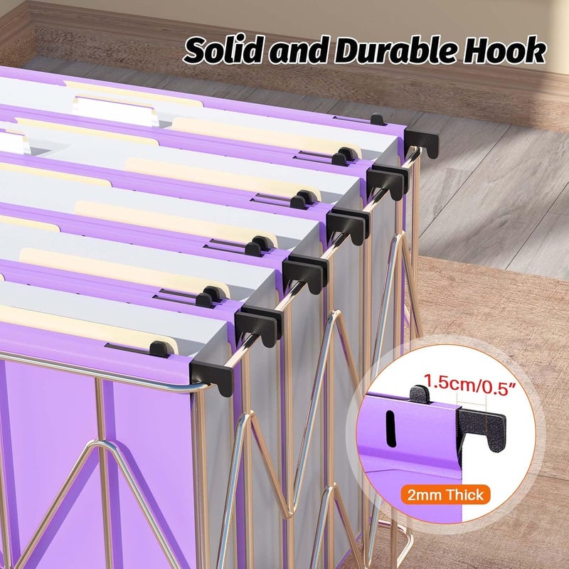 SHUTEX Extra Capacity Plastic Hanging File Folders,12 Pack Reinforced Hang Folders,Heavy Duty 2 Inch Expansion,Plastic Filing Cabinet Folders,Letter Size,Designed for Bulk Files, Medical Charts,Purple - Image 5